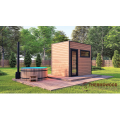 Мобильная баня 3,1х2,1м Gartensauna-8 Thermowood Production под ключ от производителя Хмельницкий