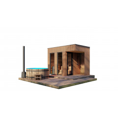 Сауна 3,6х2.3 отделка термо рейка Gartensauna-10 Thermowood Production под ключ от производителя Переяслав-Хмельницкий
