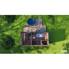Готова мобільна модульна лазня 6х3м Gartensauna-1 під ключ від виробника Коломия