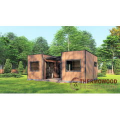 Модульный гостевой дом-баня 5,3х6,8м Sauna House 7 под ключ от Thermowood Production Винница