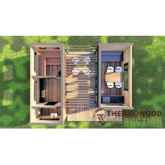 Модульный гостевой дом-баня 7,2х5,6м Sauna House 11 под ключ от Thermowood Production Черноморск
