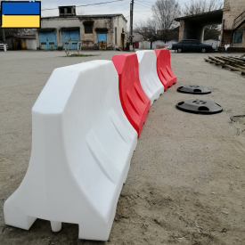 Дорожній бар`єр водоналивний пластиковий бiлий 1.2 (м) Конструктор