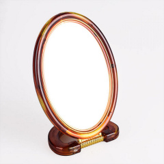Зеркало настольное двухстороннее 15 х 10,5 см пластиковое коричневое Mirror 430-6 Киев