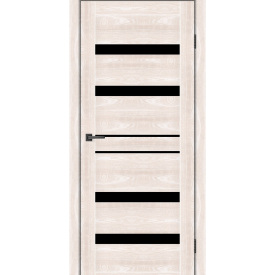 Дверное полотно MS Doors GEORGIA 60см дуб шампань черное стекло