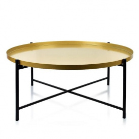 Столик металлический журнальный Flora Lucas 80х32 см Black&Gold (SK000822)