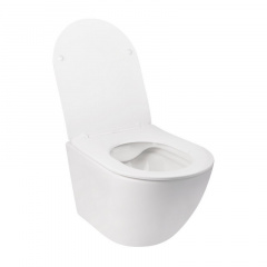 Унітаз Підвісний Qtap Jay Безободковий З Сидінням Slim Soft-Close Qt07335176W Чернігів