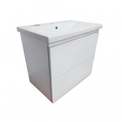 Подвесная тумба Mikola-M Plastic 2.0 White с ум. Como 80 см 2 ящ система push Черновцы