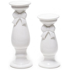 Набор 2 фарфоровых подсвечника Bona Бант 10х9.5х29 см DP43356