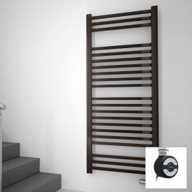 Рушникосушка електрична Terma BONE 1260х500 Black mat (9005 mat) з теном МОА