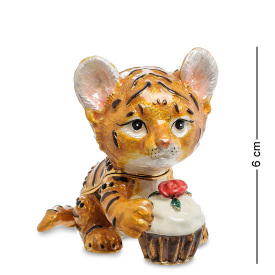 Шкатулка для бижутерии Тигренок с кексом 6 см Lefard AL45616
