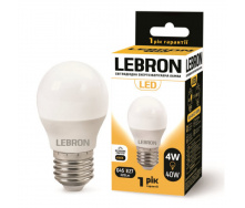 LED лампа Lebron L-G45 4W Е27 4100K 320Lm угол 240°