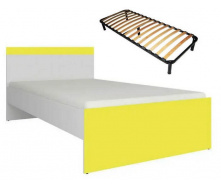Ліжко 90 з каркасом Мобі колір німфея альба + уніколор жовтий Гербор