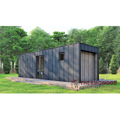 Каркасная баня 8,0х2,5м High-Tech Sauna 07 под ключ в современном стиле хай-тек от производителя ThermoWood Коростень