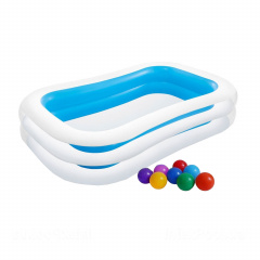 Детский бассейн Intex 56483-1 Семейный 262 х 175 х 56 см с шариками 10 шт Київ