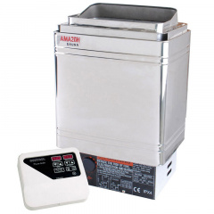 Электрокаменка Amazon AM90MI-C 9 кВт с выносным пультом CON4 (нержавеющая сталь AISI 430) Харьков