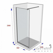 Душевая кабина Weston WP0 900x1100x2000 polish/прозрачное стекло