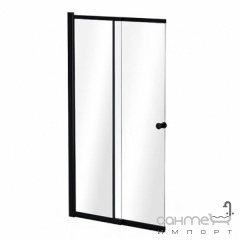 Шторка для ванны Besco Easy Slide-2S Black 100x150 хром/прозрачное стекло Киев