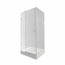 Набір Qtap душова кабіна Capricorn CRM1011SC6 Clear 2020x1000x1000 мм + піддон Tern 301112 100x100x12 см із сифоном