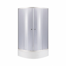 Lidz Latwa SC80x80.SAT.MID.GR Душова кабіна напівкругла скло тон. 4 мм + Lidz Душовий піддон KAPIELKA ST80x80x26 з панеллю