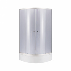 Lidz Latwa SC80x80.SAT.MID.GR Душевая кабина полукруглая стекло тон. 4 мм + Lidz Душевой поддон KAPIELKA ST80x80x26 с панелью Балаклея