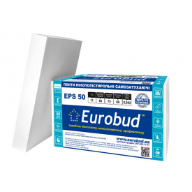 Пінополістирольні плити Eurobud EPS 50 1000x1000x50мм
