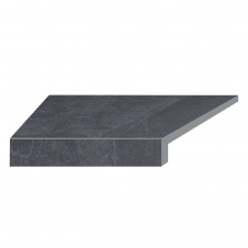 Aquaviva Угловой Г-образный элемент бортовой плитки Aquaviva Ardesia Black, 595x345x50(20) мм (левый/45°)