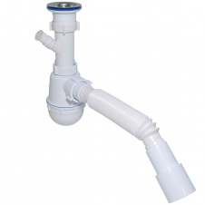 Сифон Waterstal А-40059 для мойки 1 1/2″ с отводом под стиральную машину