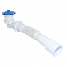 Сифон Waterstal SE 3860 для душ. поддона 1 1/2″ низкий с гофрой 32х32/40/50