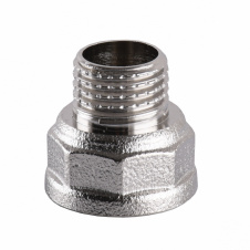 Переходник редукционный никелированный 1/2″ВР х 3/8″НР штампованный А0619А(нк)