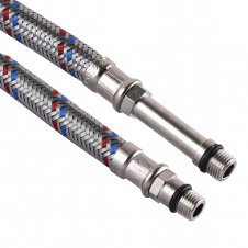 Шланг для смесителя Solomon (нерж.) М10х1/2″ 0,7м (HY6201 A+B) ПАРА в блистере