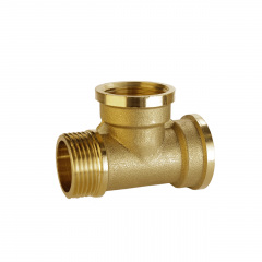 Тройник латунный 3/4″ВР х 3/4″ВР х 3/4″НР штампованный А0254А Стрый