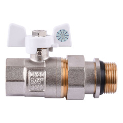 Кран шаровый прямой с американкой Q PROFESSIONAL QP003 PN40 3/4″ антипротечка, Белая бабочка Ізюм