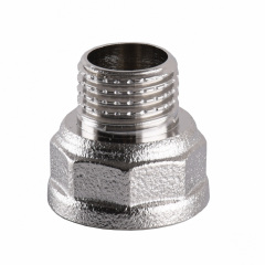 Переходник редукционный никелированный 1/2″ВР х 3/8″НР штампованный А0619А(нк) Полтава