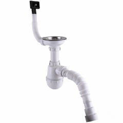 Сифон Waterstal А - 4007 для стальной кухонной мойки 1/2 40 с переливом, гибкая труба Михайлівка