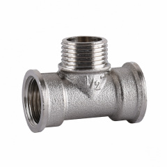 Тройник никелированный 1/2″ВР х 1/2″НР х 1/2″ВР штампованный А0211А(нк) Ирпень