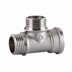 Тройник никелированный 1/2″ВР х 1/2″НР х 1/2″НР штампованный А0204А(нк) Ізмаїл