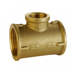 Тройник редукционный латунный 1″ВР х 1/2″ВРх 1″ВР штампованный А0206А Львов
