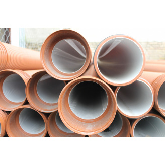 Труба Plasticor с раструбом 315мм 3000 гофрированная ПП