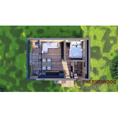 Модульний будинок 7,2х5,2м High Tech House 09 в стилі хай-тек від виробника ThermoWood Production Тернопіль