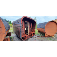 Мобильная квадро баня бочка 2.4x7.0 м под ключ от Thermowood Production Мукачево