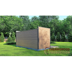 Будівництво модульної лазні 6х3м Панорама Gartensauna-11 Thermowood Production під ключ Шостка