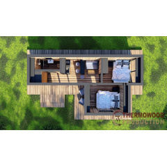Модульний будинок 9,0х5,0м High Tech House 10 в стилі хай-тек від виробника ThermoWood Production Київ