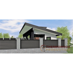 Беседка деревянная Modern Gazebo 012 с раздвижными панорамными окнами 10,3х4,2м от Thermowood Production Володарск-Волынский