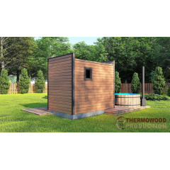 Будівництво мобільної лазні 3,1х2,0 м Gartensauna-8 Thermowood Production під ключ Доманівка
