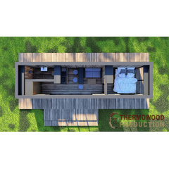 Модульный дом 9,0х2,5м High Tech House 11 в стиле хай-тек от производителя ThermoWood Production Хмельницкий