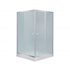 Набор Lidz душевая кабина Wawel SC90x90.SAT.LOW.FR, стекло Frost 4 мм + поддон Mazur