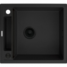 Deante Мойка кухонная Magnetic, гранит, квадрат, без крыла, 560х500х219мм, чаша - 1, накладная, черный матовый
