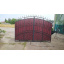 Ковані ворота з профнастилом закриті з гострими піками Legran Ромни