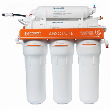 Ecosoft Фильтр обратного осмоса Absolute с минерализатором, 75 галл/сутки, дренаж 1:1, двойной кран модерн