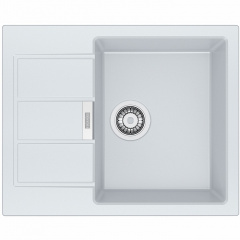 Franke Мойка кухонная Sirius, тектонайт, прямоуг., с крылом, 620х500х200мм, чаша- 1, накладная, S2D 611-62, белый Буча